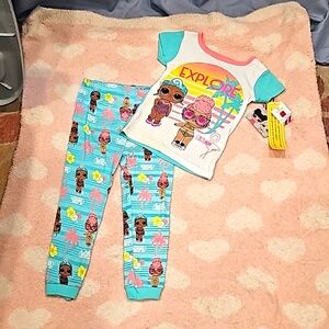 F Girls' LOL Surprise 2pc Pajama Set XS 4/5 NWT